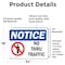Signmission No Thru Traffic Sign, Vinyl Decal, 24in W x 18in L, 2PK OS-2PACK-NS-D-1824-L-16200 - alternate 2